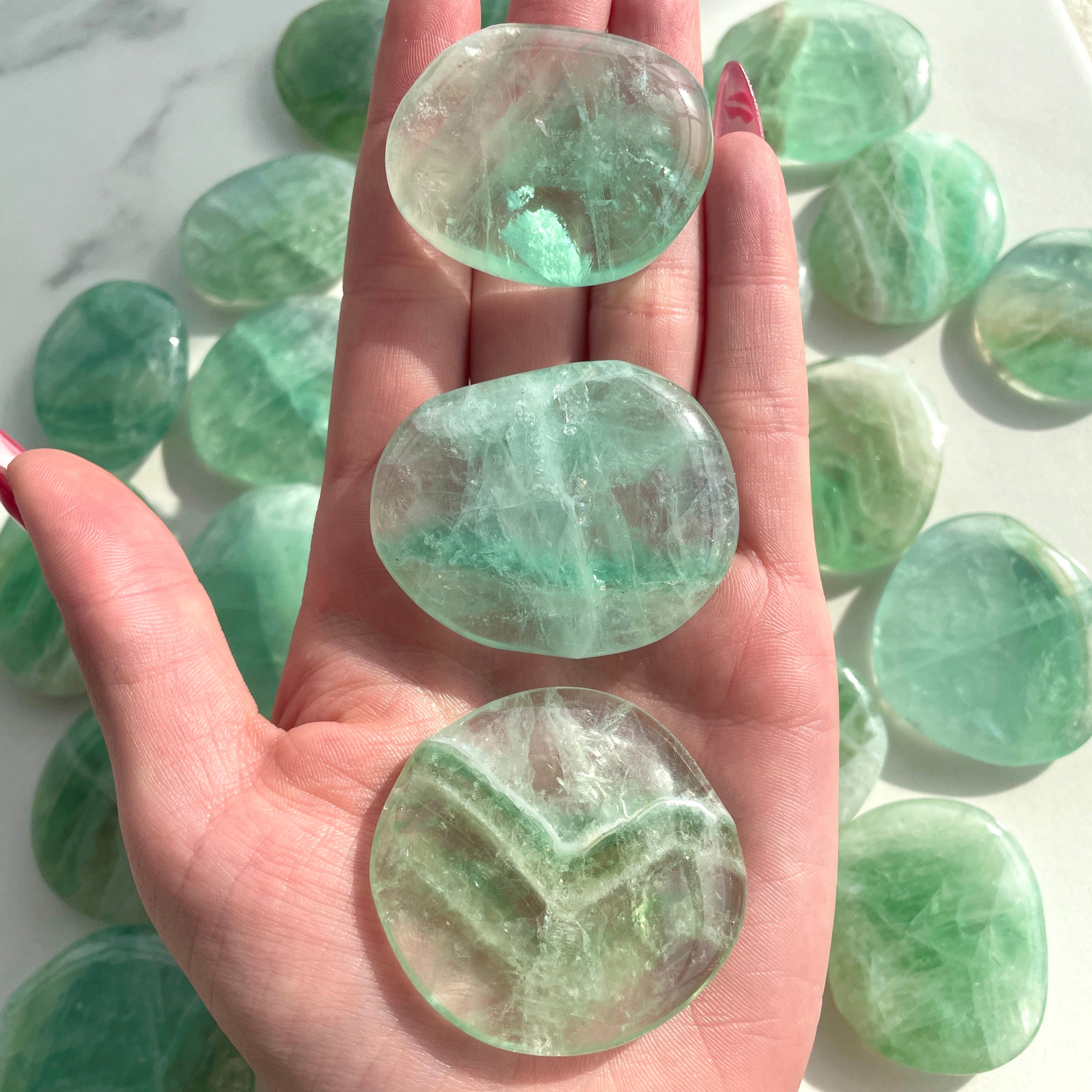 Pocket Palm Stone - Green Fluorite Pocket Palm Stone - Green Fluorite